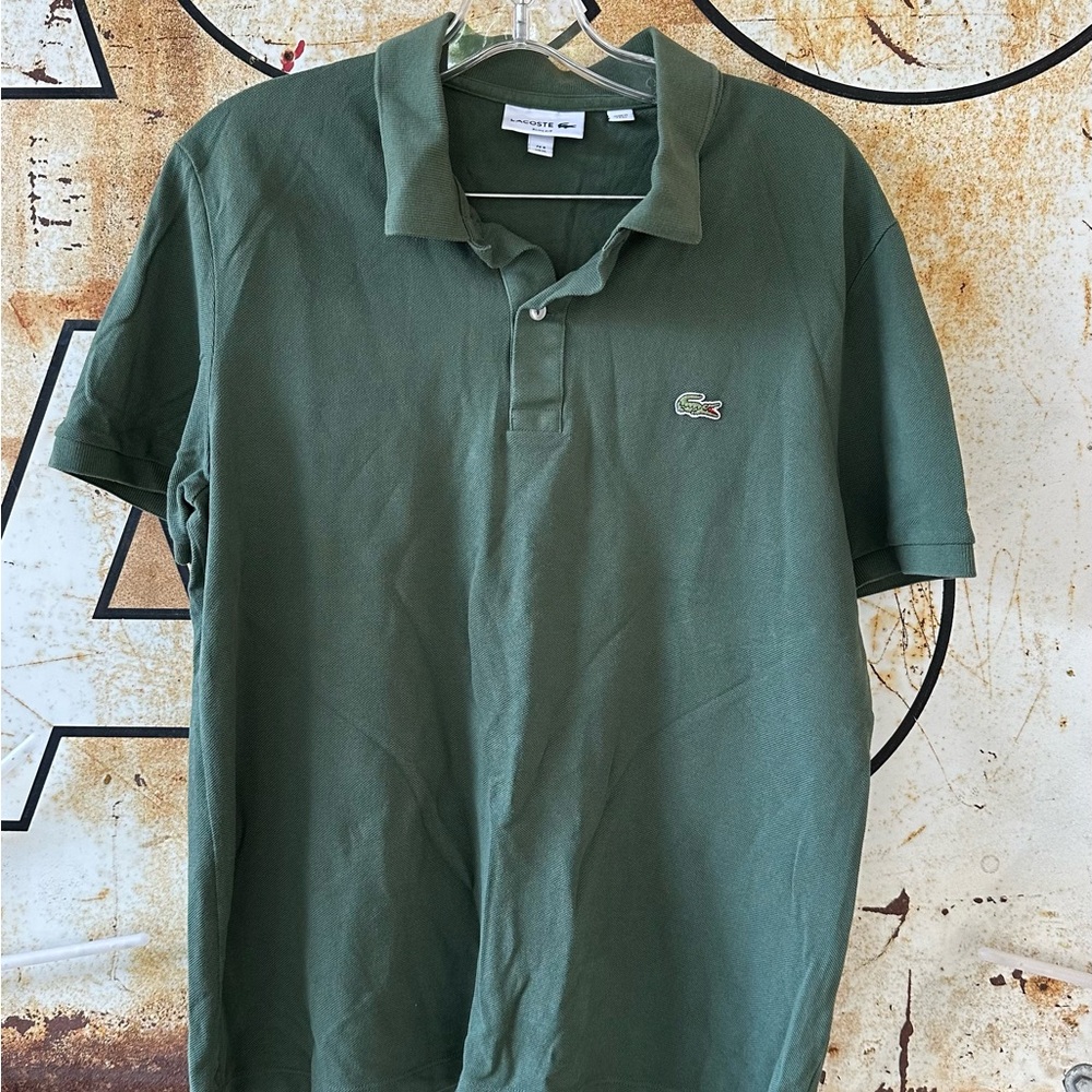 Lacoste Men's Olive Green Short Sleeve Polo